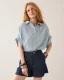 Summum Blouse Short Sleeves Viscose Cotton 2s3484-12370 Blouse 431 Glacier Blue