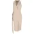 Roland Mouret midi-jurk met wikkeleffect in beige viscose.