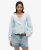 Superdry Vrouwen Blouse van Broderiekant met Lange Mouwen Lichtblauw
