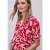 Street One Dames Blouse met korte mouwen en bloemenpatroon in Rood