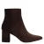 Manfield suède laarzen met blokhak – donkerbruin