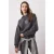 TRENDYOLMİLLA Dames Grijs Geometrisch patroon Lang Oversized Sweatshirts