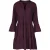 Donker bordeaux jurk met geplooide naden