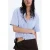 Mango gestreepte blouse met linnen – blauw