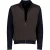 Vest Bugatti donkerblauw visgraatstructuur bruin en blauw