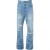Amiri Aloha Patch Straight Fit vervaagde indigoblauwe denimjeans