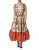 Groene Print Ruffle Midi Jurk