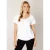 Base Level basic T-shirt Yona met plooien wit