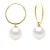Creolen Gekweekte Parels Zoetwater Ronde 10-11mm Black Yellow Gold
