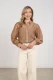 Nukus Milanova Blouse Embroidery Nkf02142 Blouse 335 Toffee