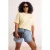 Trendyol Curve Dames Geel Effen Kort Getailleerd Grote maten T-shirts
