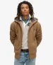 Superdry Mannen Hoodie met Rits en Borgvoering Bruin