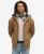 Superdry Mannen Hoodie met Rits en Borgvoering Bruin