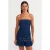 Strapless Mini Denim Jurk Met Riem
