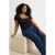 Trendyol Curve Dames Zwart Effen Kort Getailleerd Grote maten Blouses