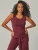 YOU LOOK PERFECT Gebreide top ‘TOP BLOSSOM – Geripptes Merino Top mit Rundhals’  bordeaux