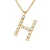 Ketting Diamonds 0.07 Cts alfabet letter “M” Yellow Gold 18 Karaat
