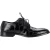 Saint Laurent Croco-Effect Vetwrap Oxfords in Zwart Leer