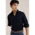 WE Fashion regular casual overhemd met linnen donkerblauw