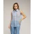 Semitransparante mouwloze blouse met bloemen