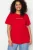 Trendyol Curve Dames Rood Slogan Kort Relaxed fit Grote maten T-shirts