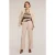 Motivi Palazzo Trousers In Flowing Viscose Blend Fabric Beige