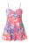 Ulla Popken Badpakjurk  blauw / lichtblauw / groen / zalm roze