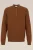 WE Fashion – Heren Gebreide polo met structuur – Slim Fit – Bruin – Katoen –