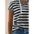 Cecil Dames Shirt met korte mouwen, capuchon en strepen in Blauw