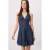 TRENDYOLMİLLA Dames Donkerblauw Effen Kort / Mini Mouwloos Skater Jurken