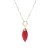 Luxenter collier, metaallegering en koralen collier met 18K vergulde afwerking