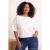 Trendyol Curve Dames Ecru Effen Kort Getailleerd Grote maten Blouses
