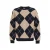 WE Fashion katoenen regular fit gebreide geruite trui – donkerblauw