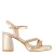 Graceland leren sandalettes met strass goud