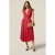 Oltre Midi Shirtdress In Poplin With Belt Red