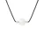 Zoetwaterparels Ketting Rond 9-10 mm White Nylon Black 925