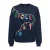 JDY kersttrui met pailletten en print – donkerblauw