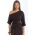 Vrouwen bootneck gebreide blouse met korte mouwen
