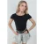 Ronde Hals Korte Mouwen Katoenmix Blouse