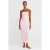 Strapless Bodycon Midi Jurk Met Splits