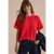 Shirt met verlaagde schouders, ronde hals en band