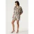 Garcia regular waist casual short met zebraprint ecru