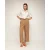 Rechte tencel pantalon met plooien, omslag aan de onderkant, zakken en een gerimpelde achterkant