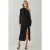 Asymmetrische Kraag Bodycon Midi Jurk met Splits