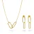 Orphelia ‘Roos’ Dames 925 Sterling Zilveren Set: Halsketting + Oorbellen – Gouden SET-7561/G