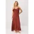 TRENDYOLMİLLA Dames Bruin Bloemen Maxi Mouwloos Strandkleding Recht Strandjurken