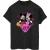 Disney Dames/Dames Love Heart Mickey & Minnie Mouse Katoenen Vriendje T-shirt (Zwart)