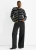 Zwarte Streep Militaire Crop Recycle Gebreide Cardigan