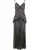 Self-Portrait maxi-jurk met uitgesneden kanten details, geplooide metallic stof en zwarte polyester