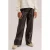 WE Fashion imitatieleren straight leg coated broek – donkerbruin